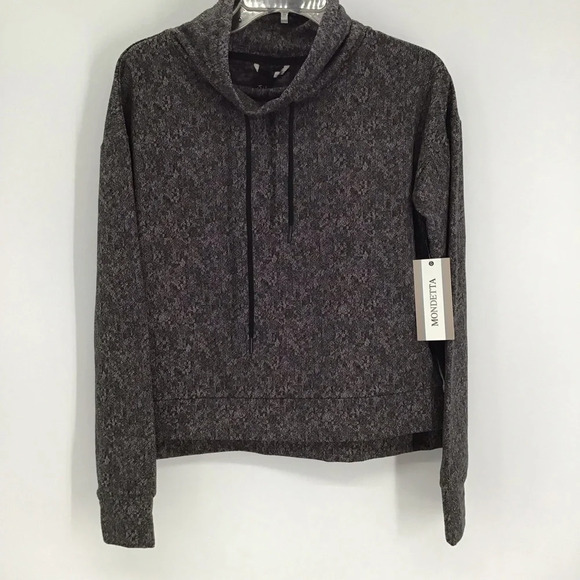 Mondetta Women’s Pullover Fleece Cowl Neck Crop Sweatshirt NWT Size Small - Picture 1 of 8